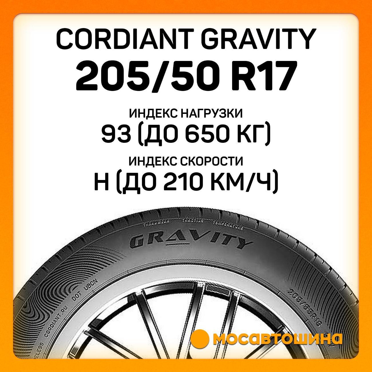 Шина автомобильная Cordiant Gravity 205/50 R17 93H