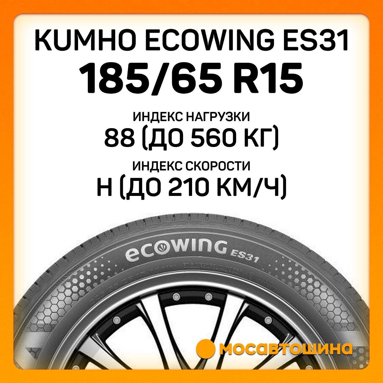 Шина автомобильная Kumho Ecowing ES31 185/65 R15 88H