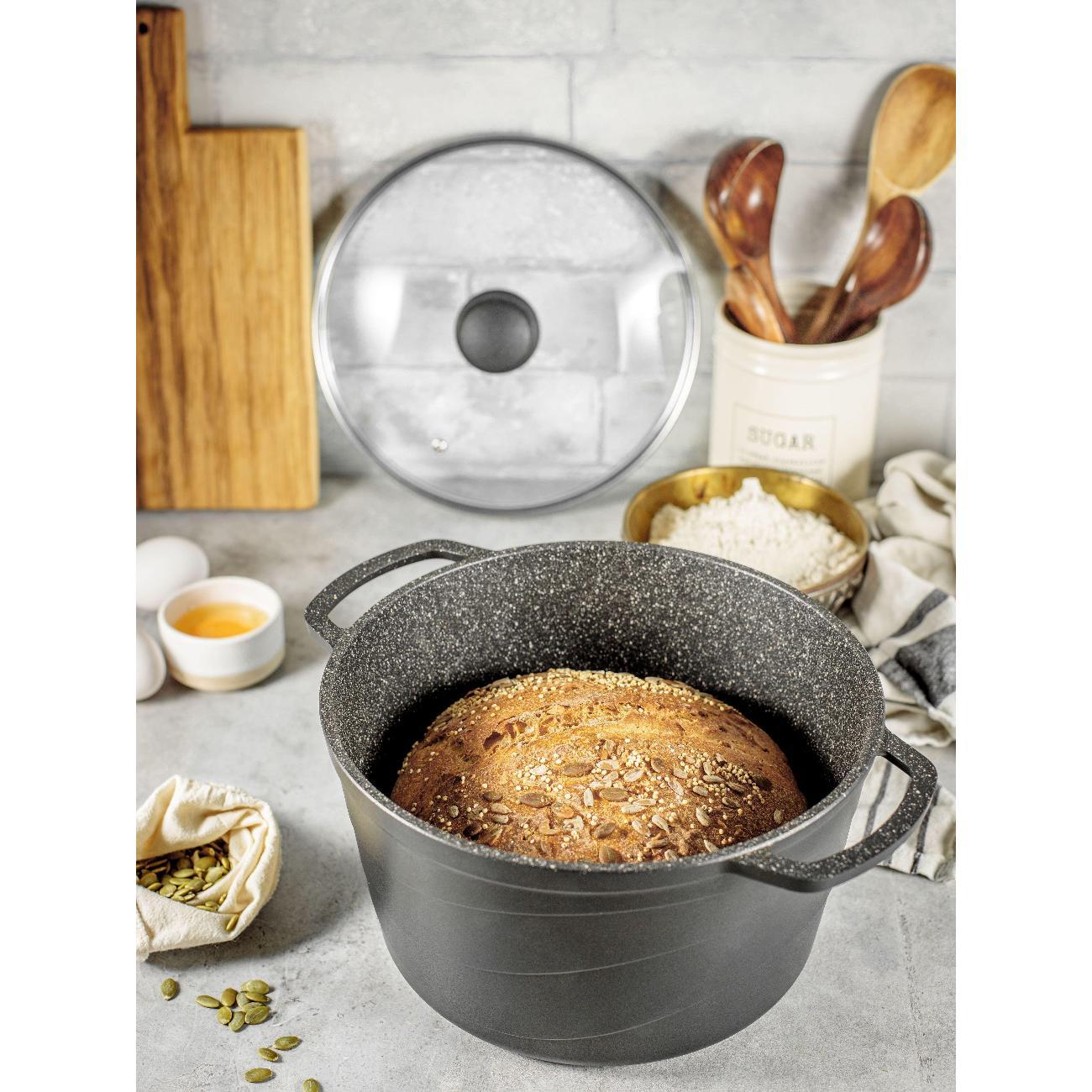 Кастрюля Нева Металл Посуда 5 л со стеклянной крышкой Литая Индукция Гранит