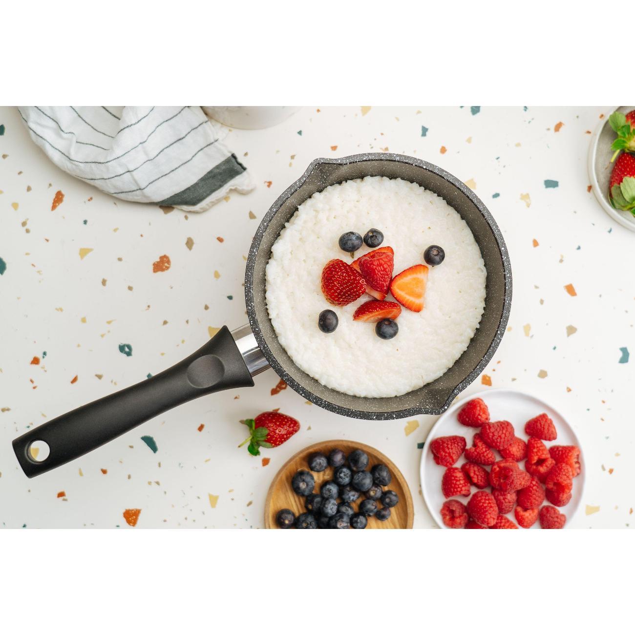 Кастрюля Нева Металл Посуда 1,7 л с антипригарным покрытием каменная