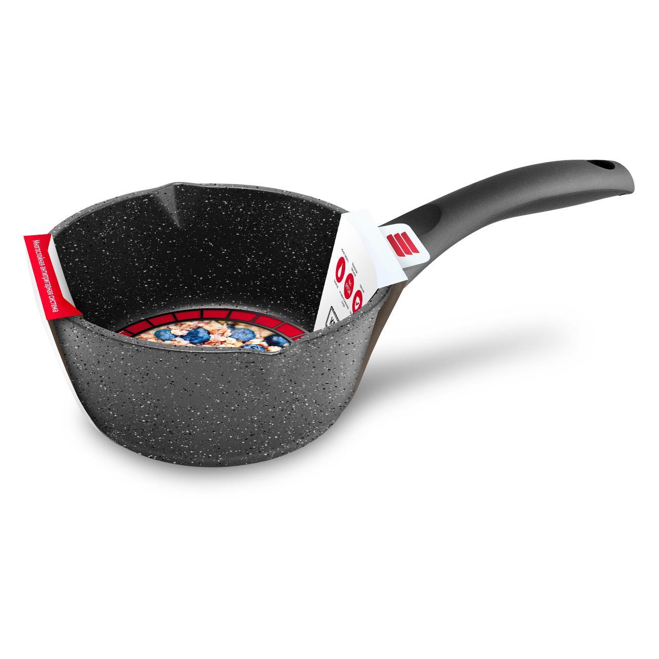 Кастрюля Нева Металл Посуда 1,7 л с антипригарным покрытием каменная