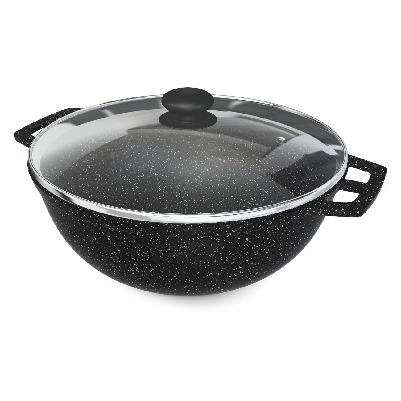 Казан для плиты Нева Металл Посуда Каменный 4,5 л сферический со стеклянной крышкой