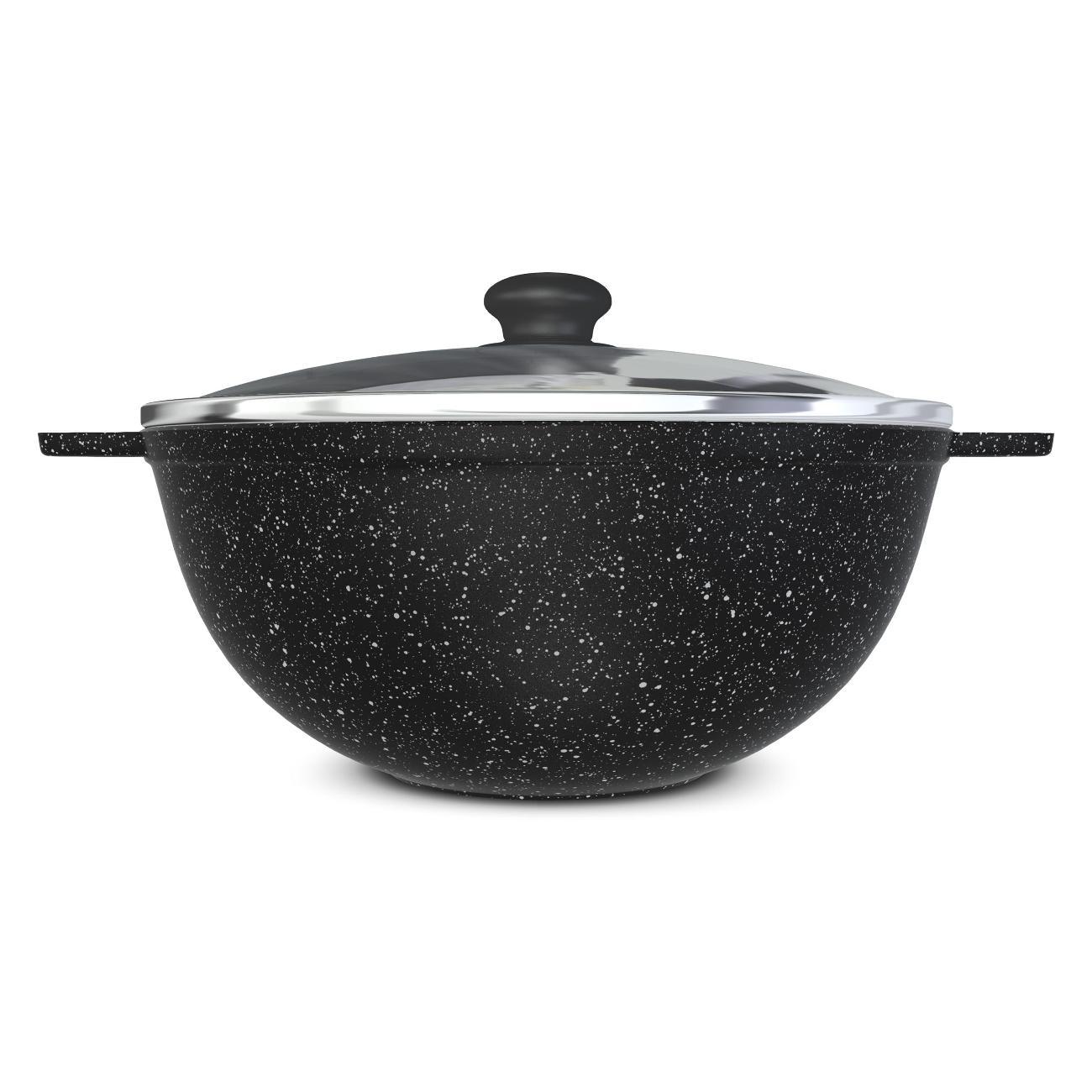 Казан для плиты Нева Металл Посуда Каменный 4,5 л сферический со стеклянной крышкой