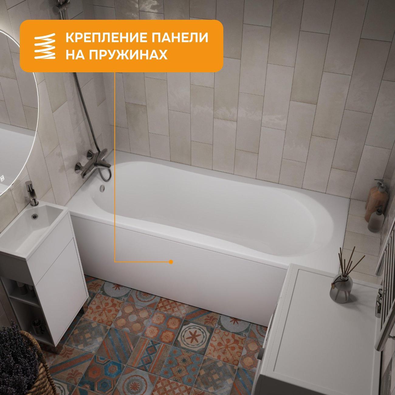 Ванна MODULEASY акриловая 170х70 см AIDAN 4в1: Прямоугольная ванн