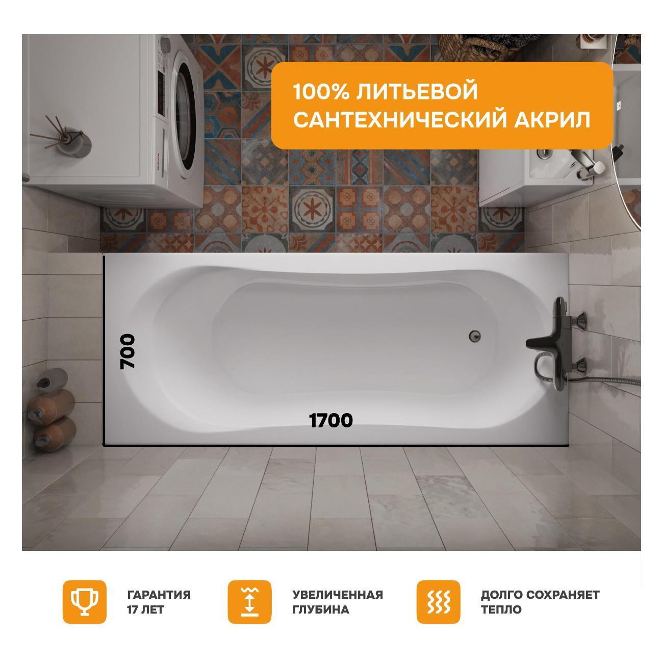 Ванна MODULEASY акриловая 170х70 см AIDAN 3в1: Прямоугольная ванн