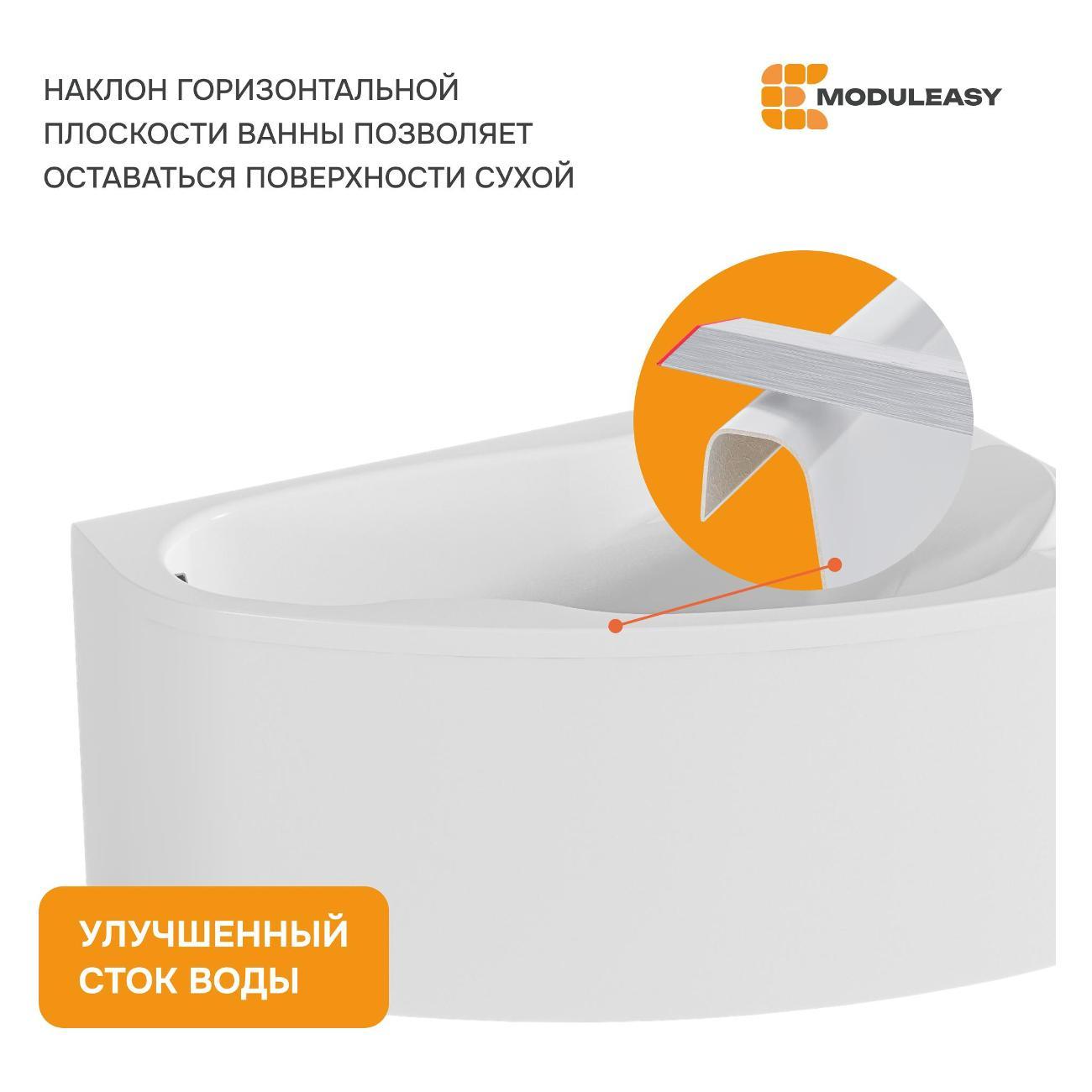 Ванна MODULEASY акриловая 140х90 см ELEN 3в1: Асимметричная левый