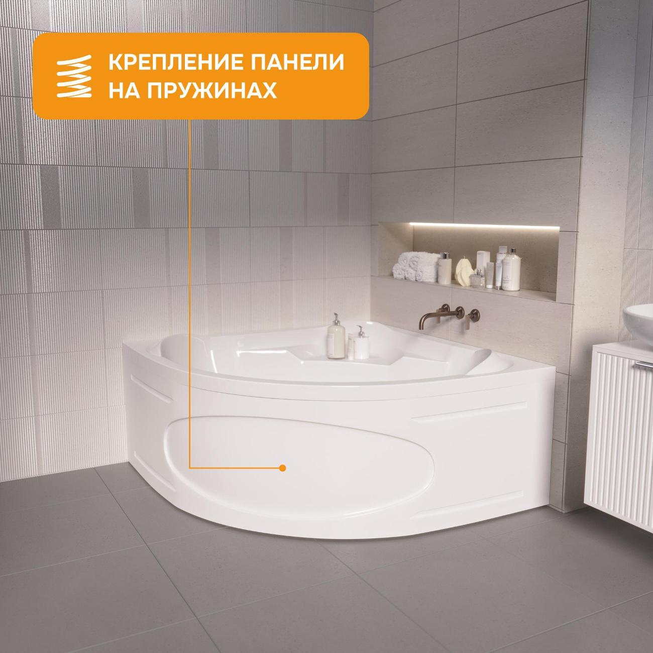 Ванна MODULEASY акриловая угловая 140х140 см EDWIN комплект 4в1: