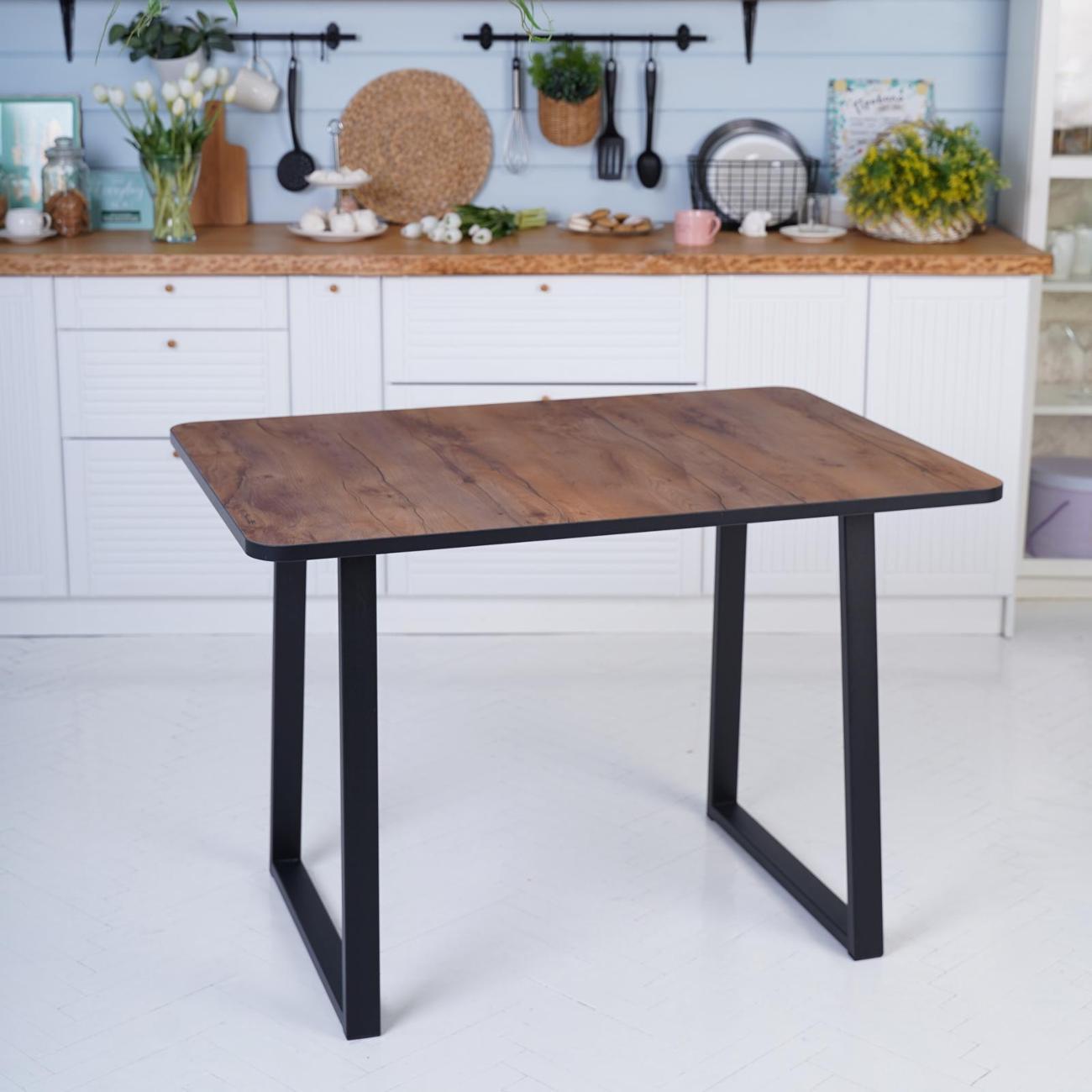 Стол обеденный Frenesie нераздвижной Хьюстон лофт, таксус, опоры металл, 110х75х75 см.