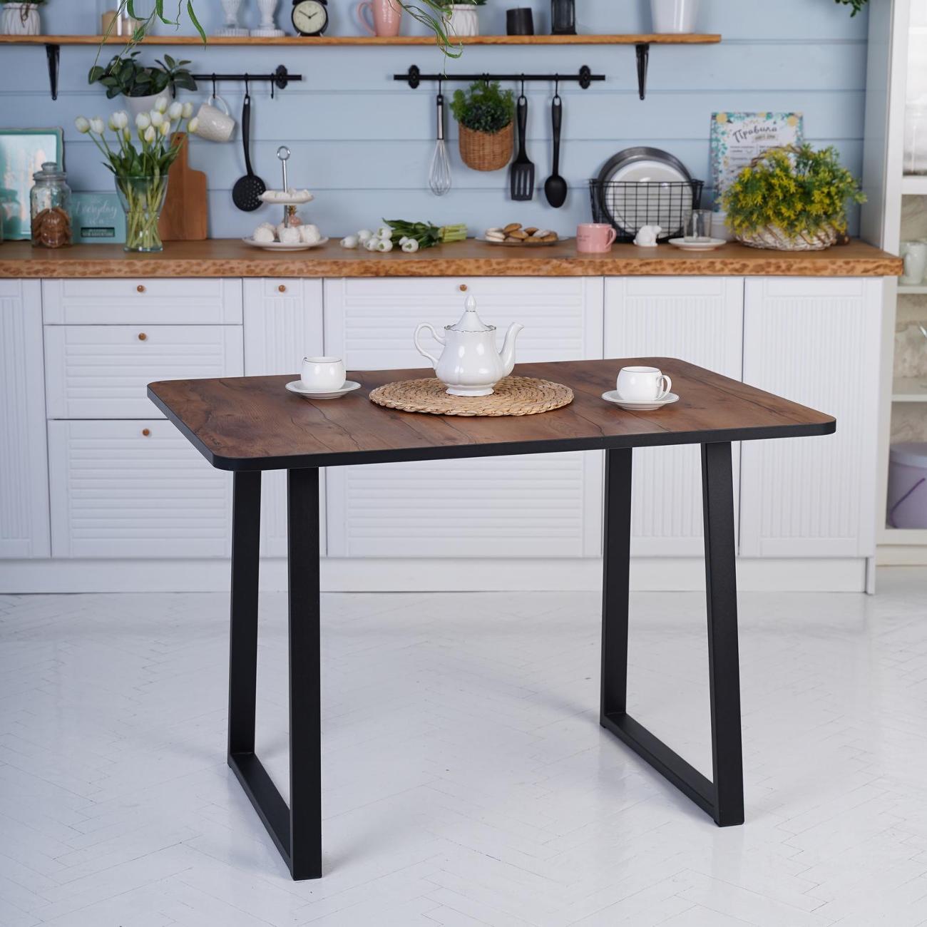 Стол обеденный Frenesie нераздвижной Хьюстон лофт, таксус, опоры металл, 110х75х75 см.