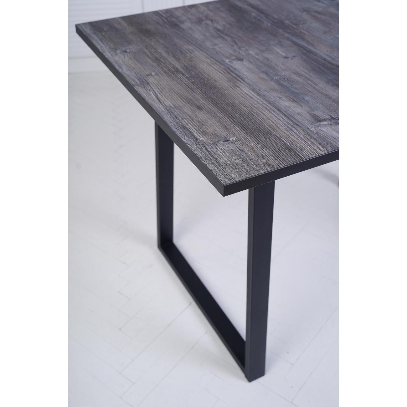 Стол обеденный Frenesie нераздвижной Турин лофт, сосна пандероса, опоры металл черные, 110х75х75 см.