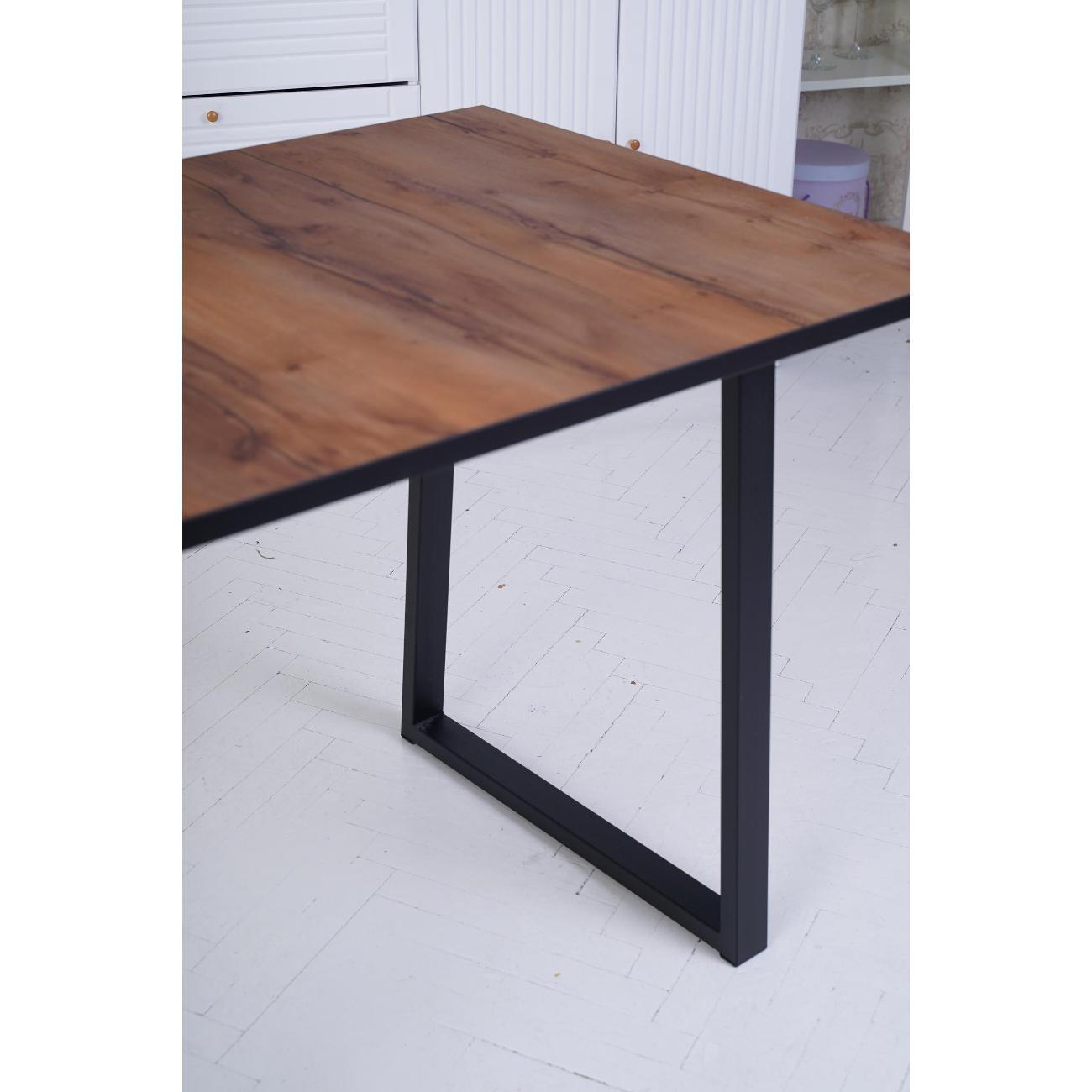 Стол обеденный Frenesie нераздвижной Турин лофт, таксус, опоры металл черные, 110х75х75 см.