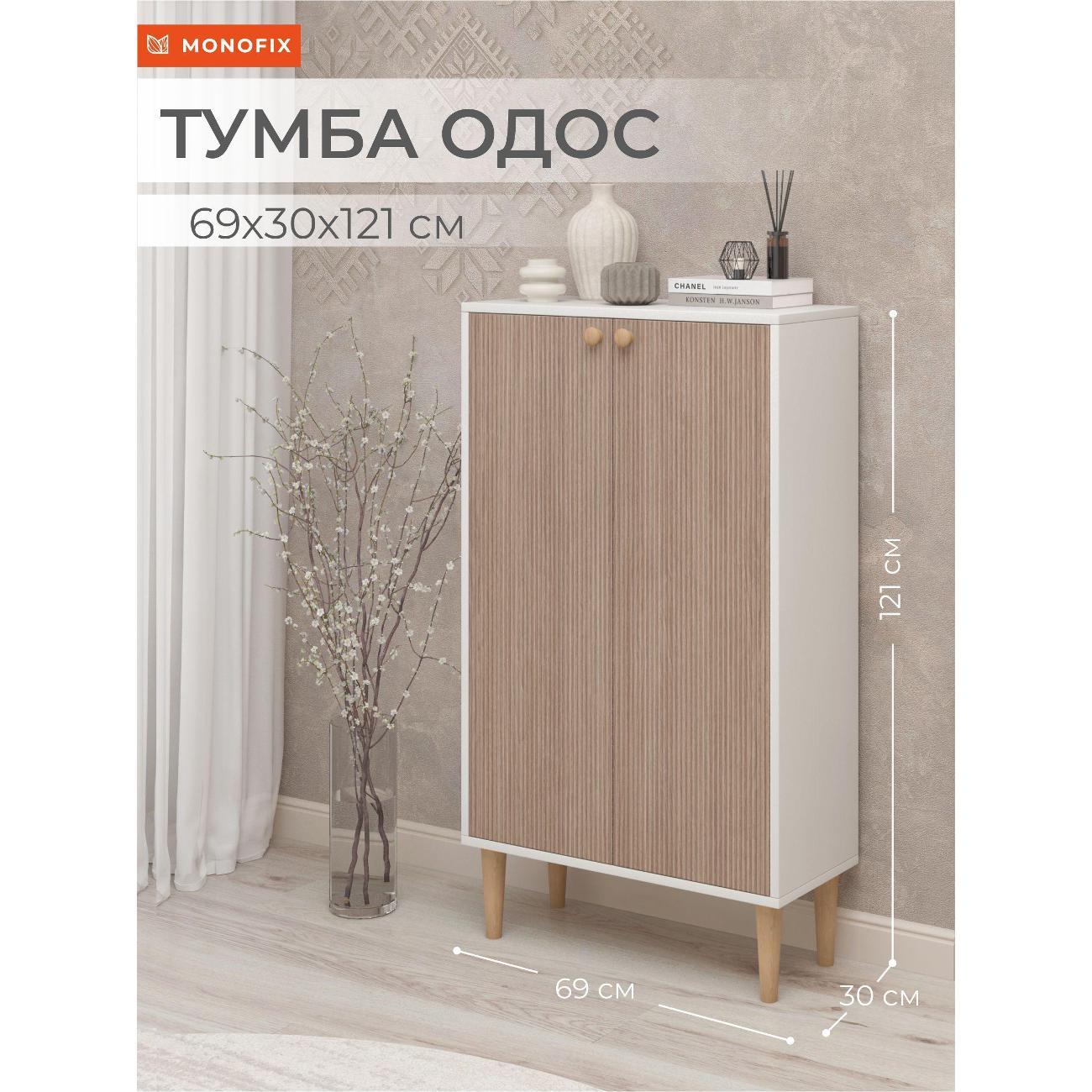 Тумба Monofix ОДОС верт. с 2 дверцами кадена вуд/лак