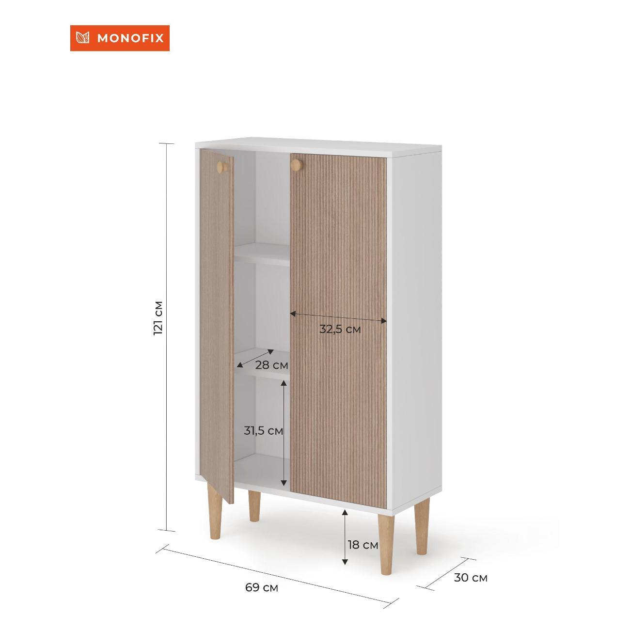 Тумба Monofix ОДОС верт. с 2 дверцами кадена вуд/лак