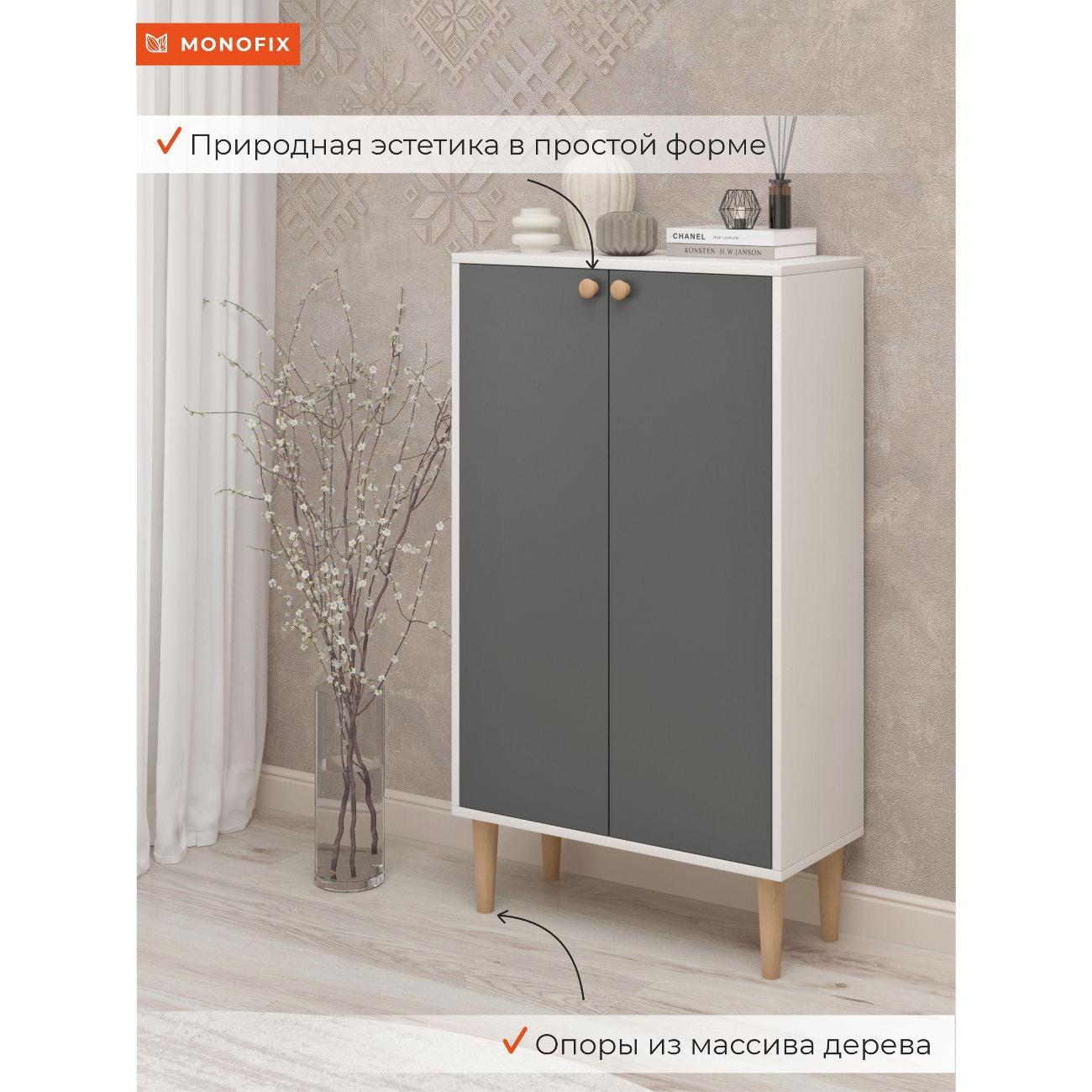 Тумба Monofix ОДОС вертикальная с 2 дверцами графит/лак