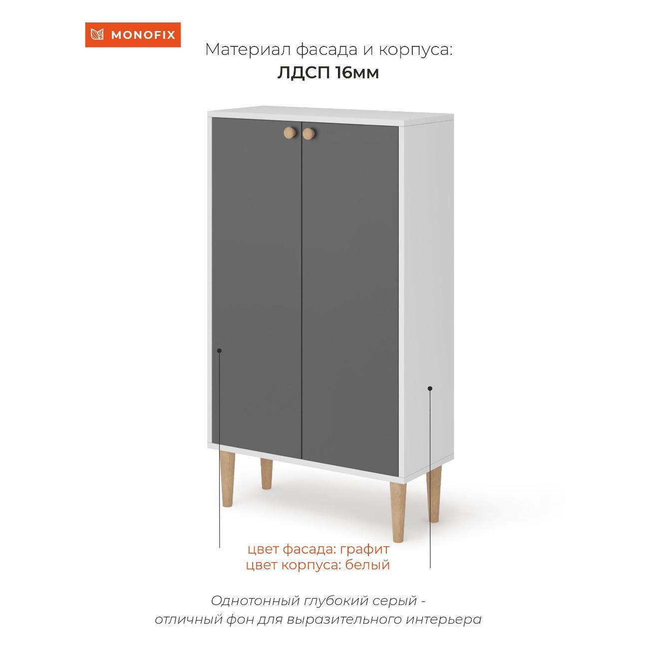 Тумба Monofix ОДОС вертикальная с 2 дверцами графит/лак