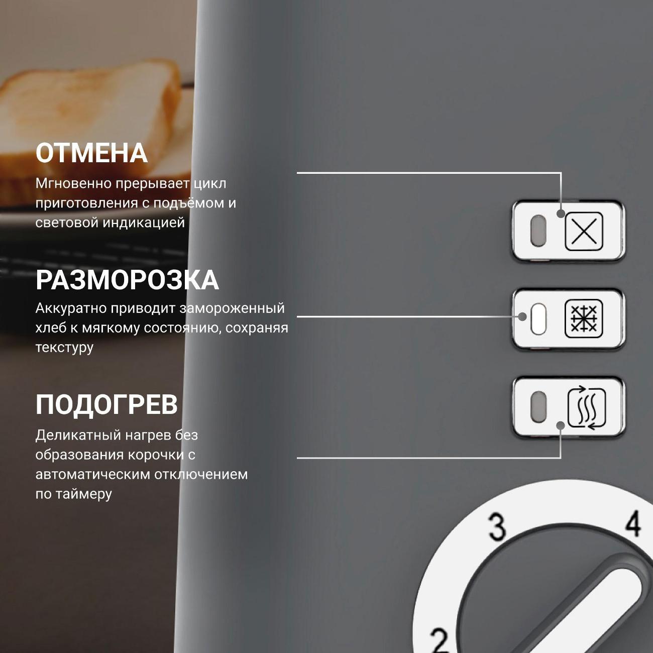 Тостер Tesler TT 244 серый