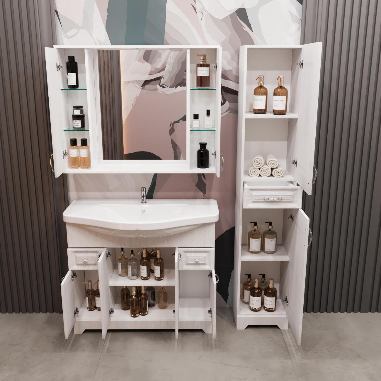 Шкаф для ванной комнаты Stella Polar Кармела 100