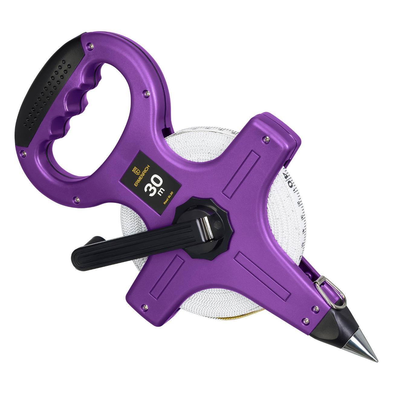 Рулетка геодезическая Ermenrich Reel SL30, фиолетовый