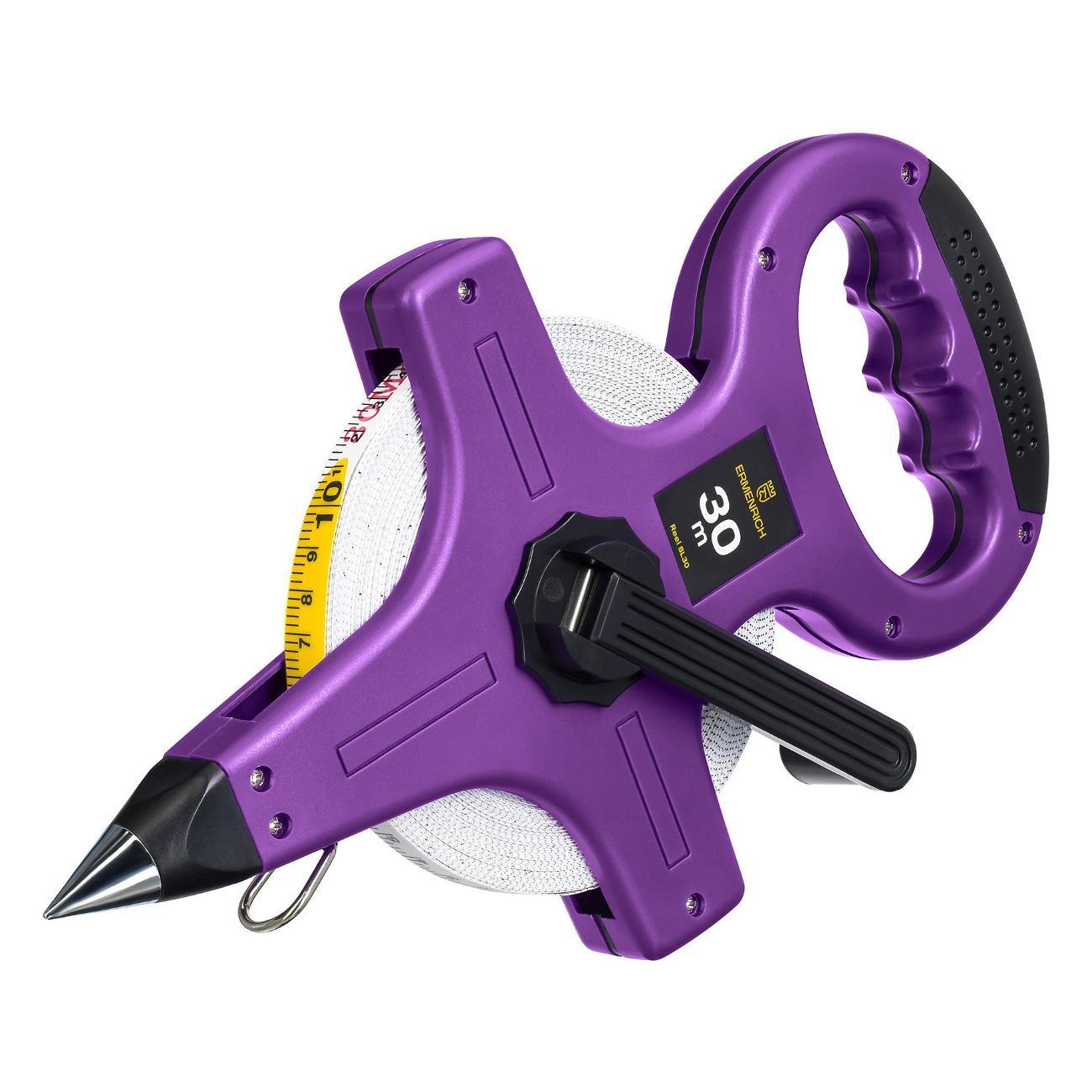 Рулетка геодезическая Ermenrich Reel SL30, фиолетовый