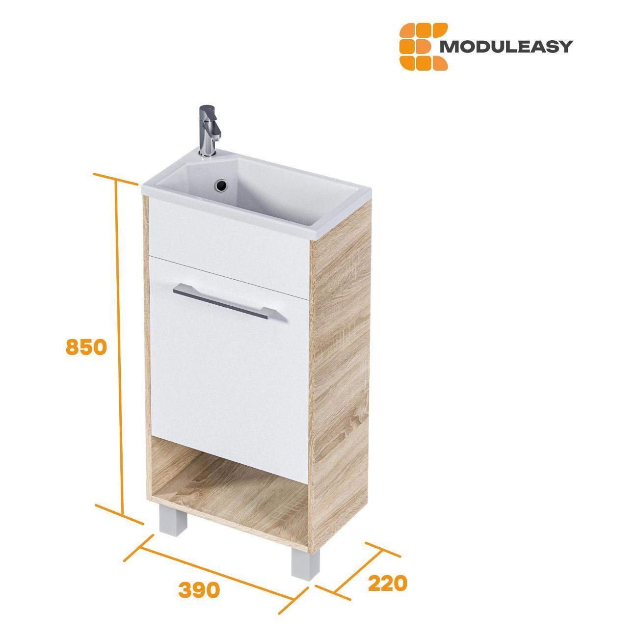 Тумба для ванной MODULEASY Напольная с раковиной LIANA L 40х20 см, цвет Дуб