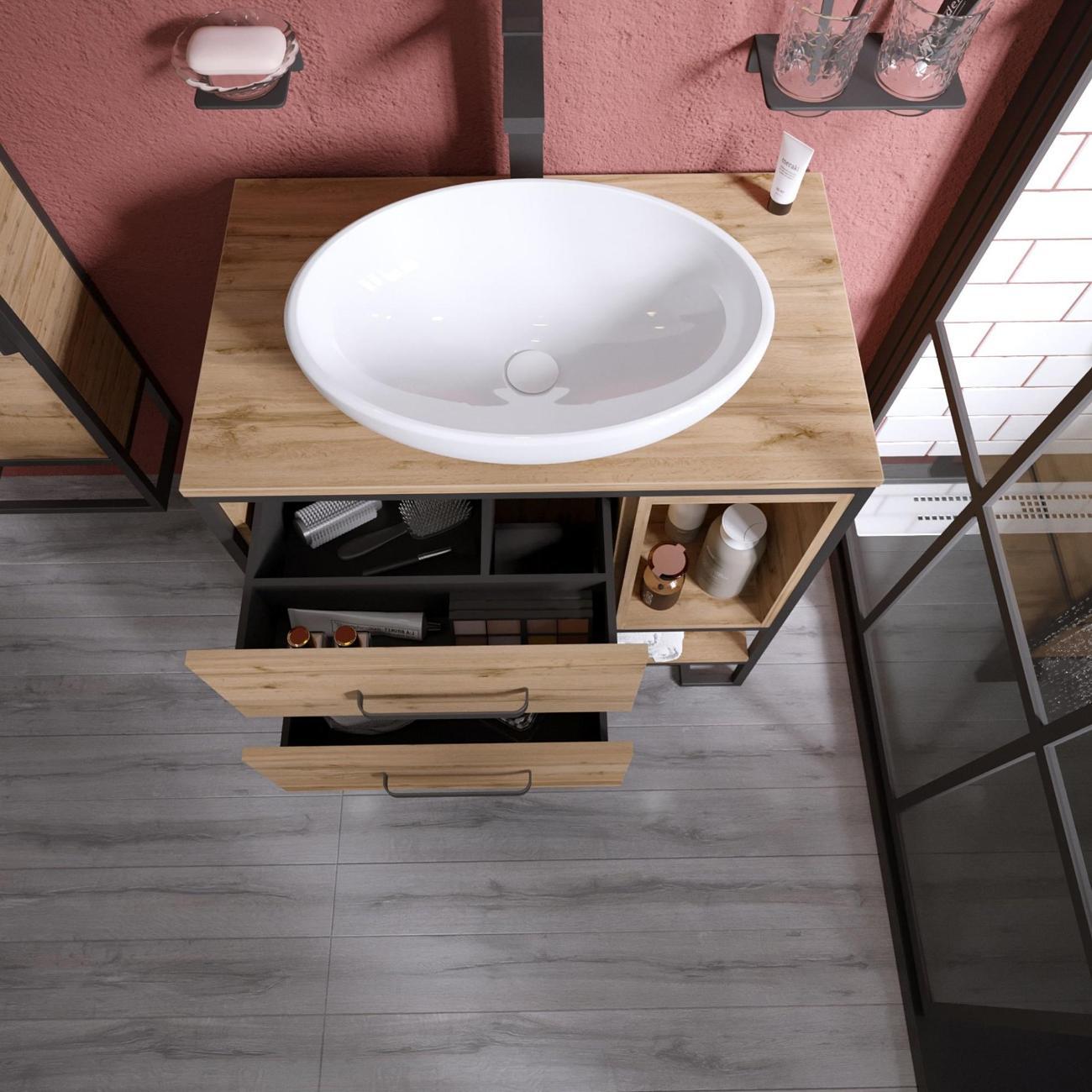 Тумба для ванной MODULEASY Напольная под раковину 80х48 см ATTIC, цвет Дуб Вотан Ц0000037804