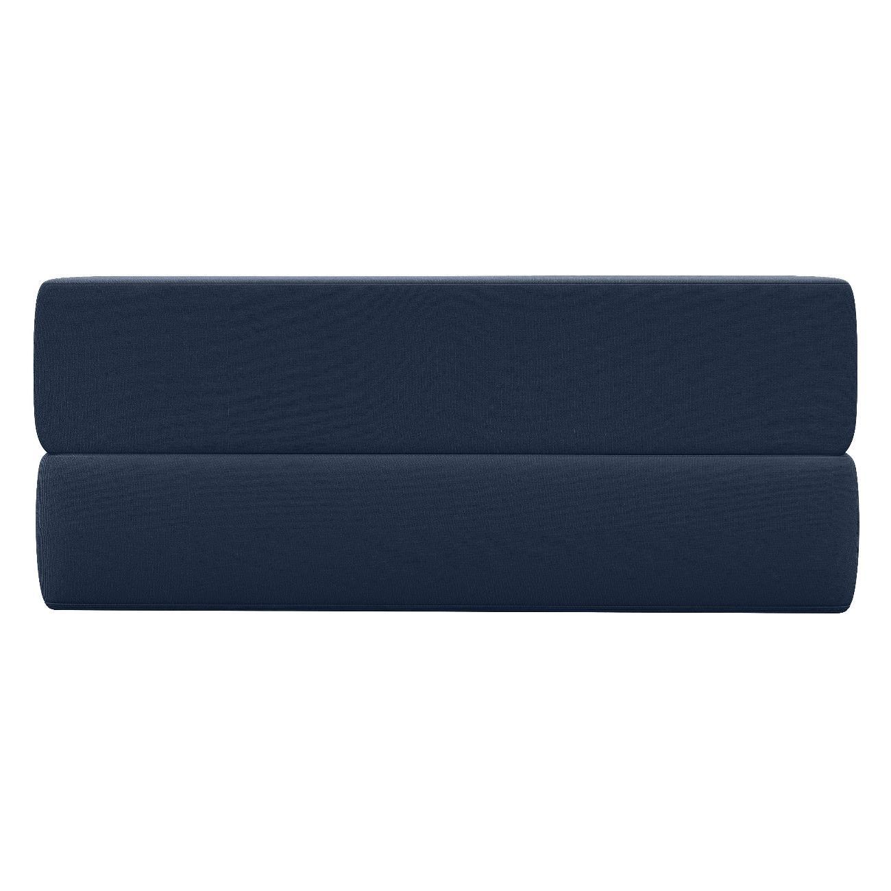 Диван Div-one Бескаркасный прямой, синий Дадли Лайт рогожка