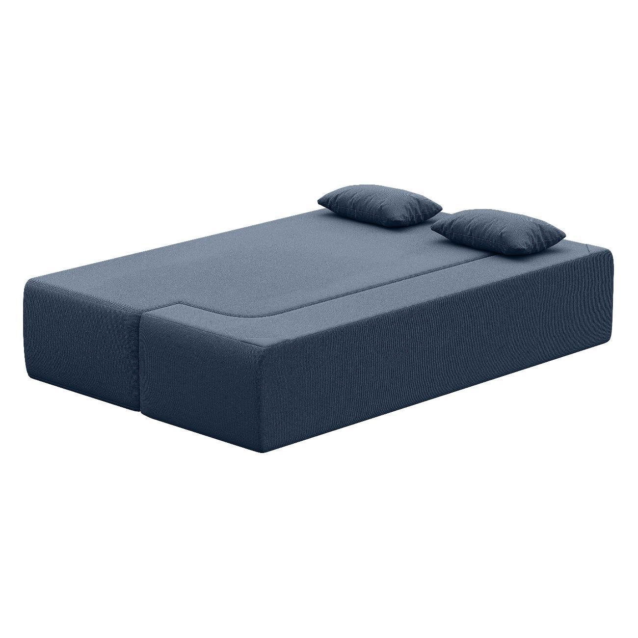 Диван Div-one Бескаркасный прямой, синий Дадли Лайт рогожка