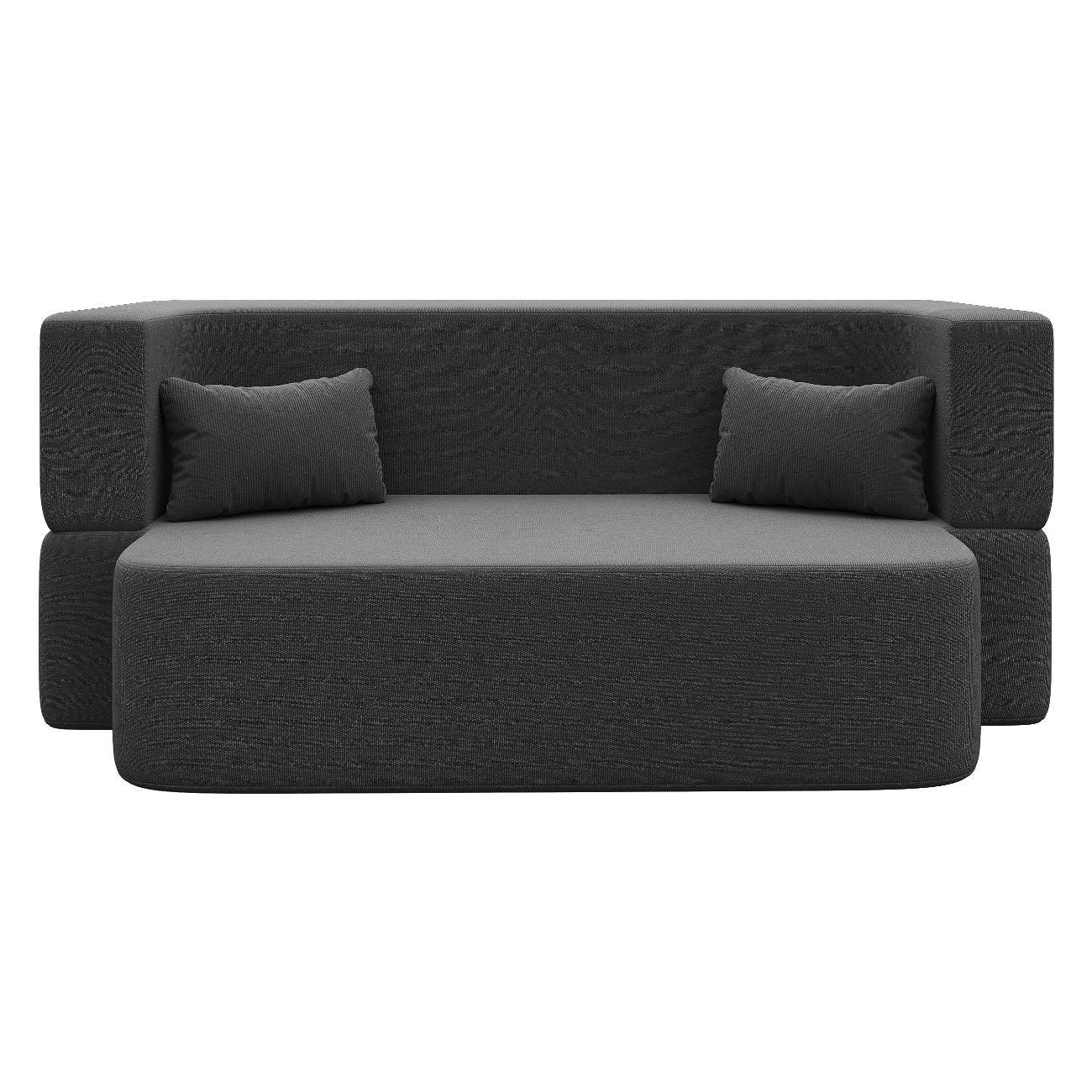 Диван Div-one Бескаркасный прямой, серый Дадли Лайт рогожка