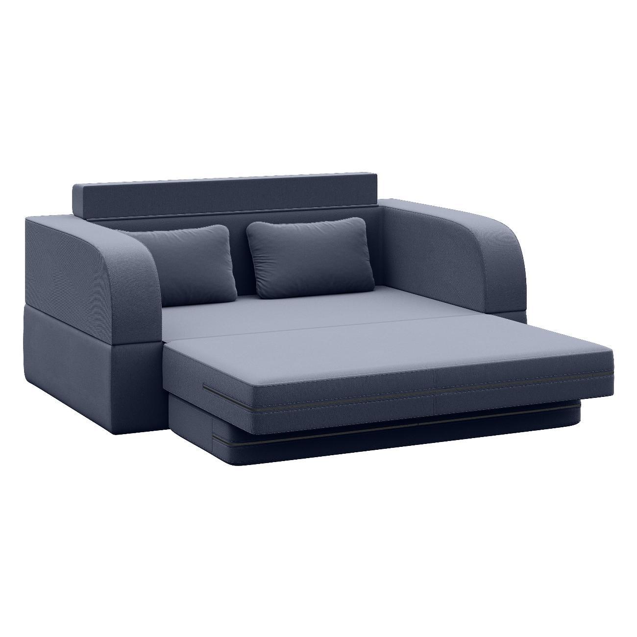 Диван Div-one Бескаркасный прямой, синий Мико