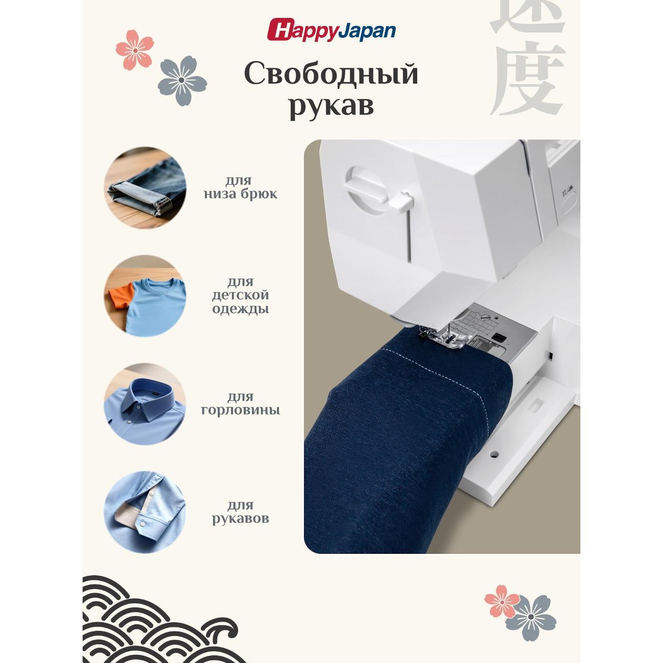 Швейная машина с возможностью подключения вышивального блока HappyJapan STA-300