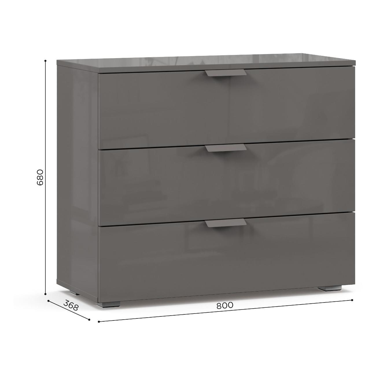 Комод Любимый Дом глянцевый серый Бруклин 80 см