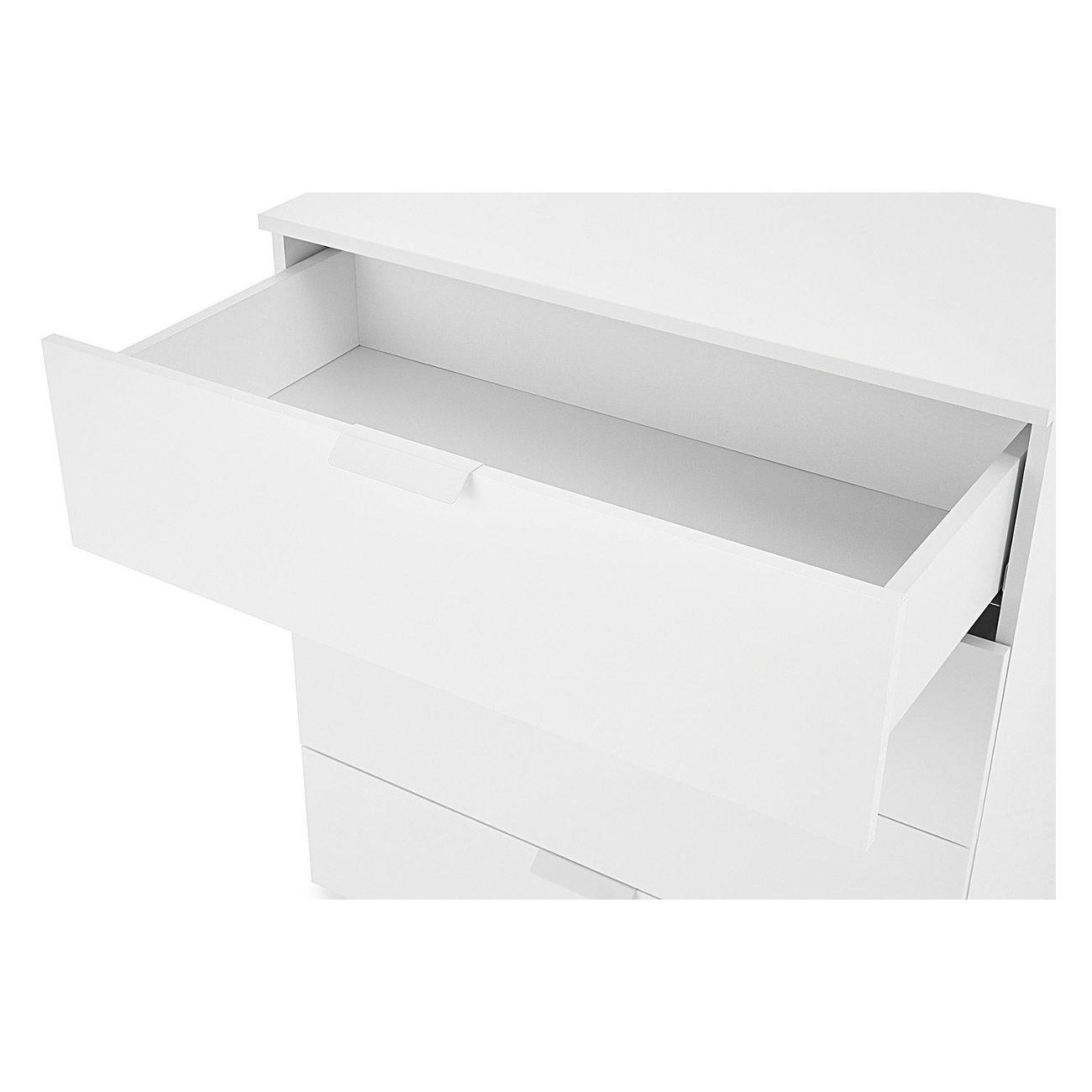 Комод Любимый дом глянцевый белый Бруклин 80 см, 4 ящика