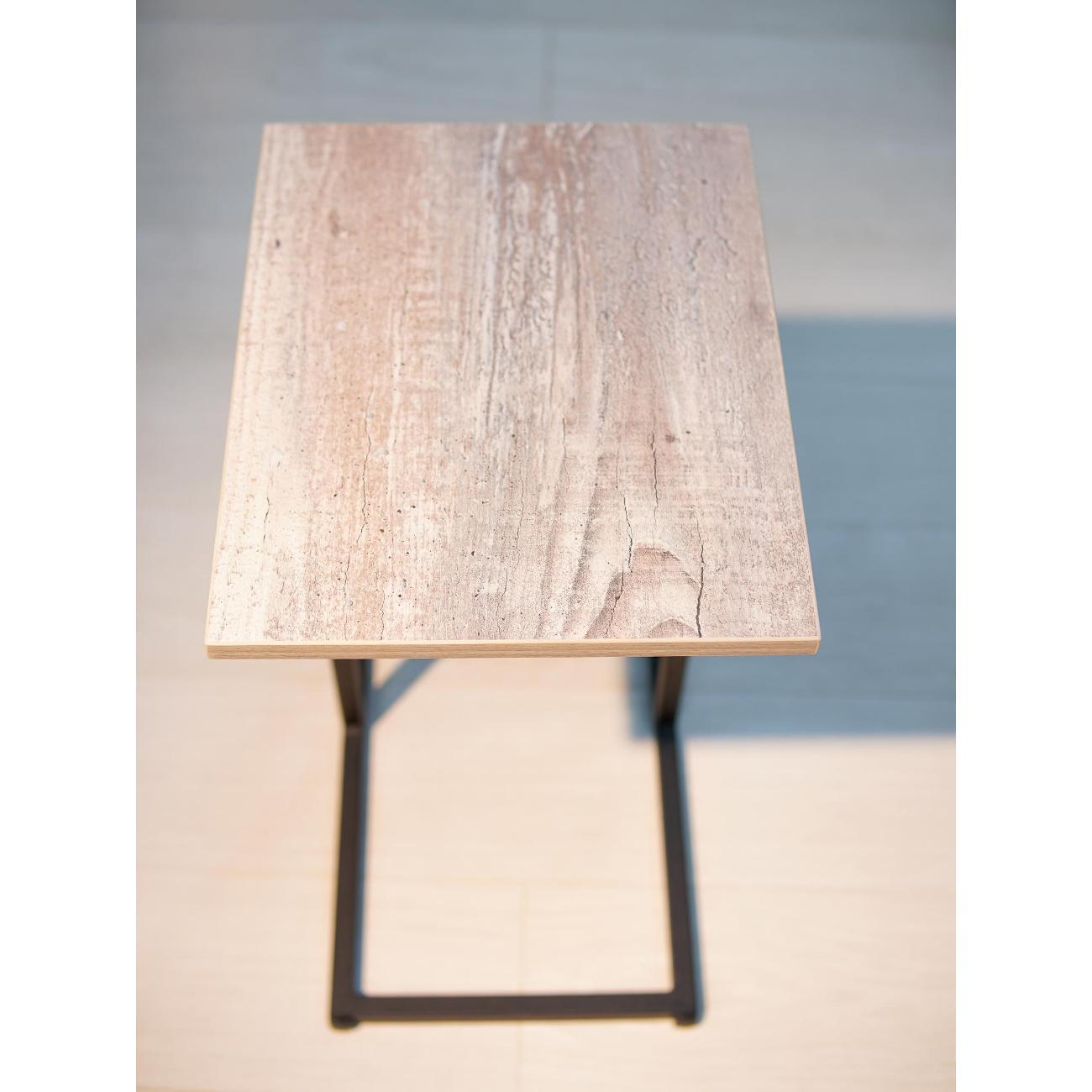 Стол журнальный Frenesie приставной для ноутбука лофт, бетон пайн тёмный, опоры металл чёрные, 32х40х60 см.