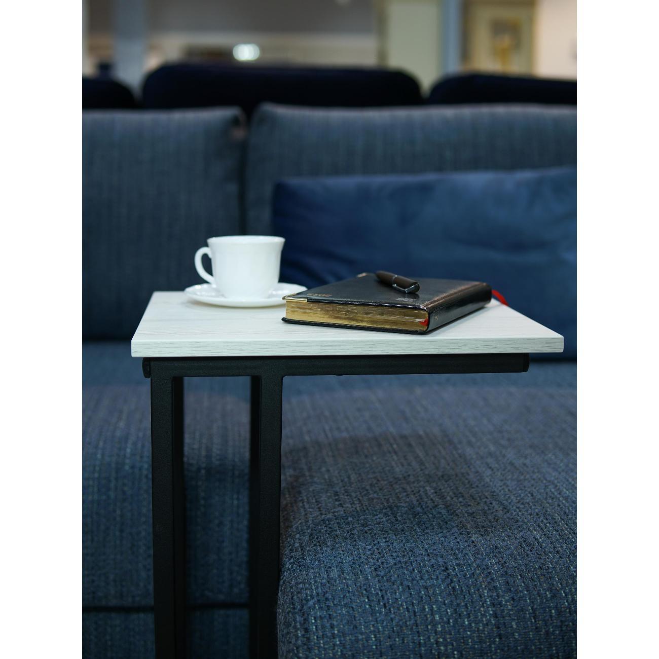 Стол журнальный Frenesie приставной для ноутбука лофт, винтерберг, опоры металл чёрные, 32х40х60 см.