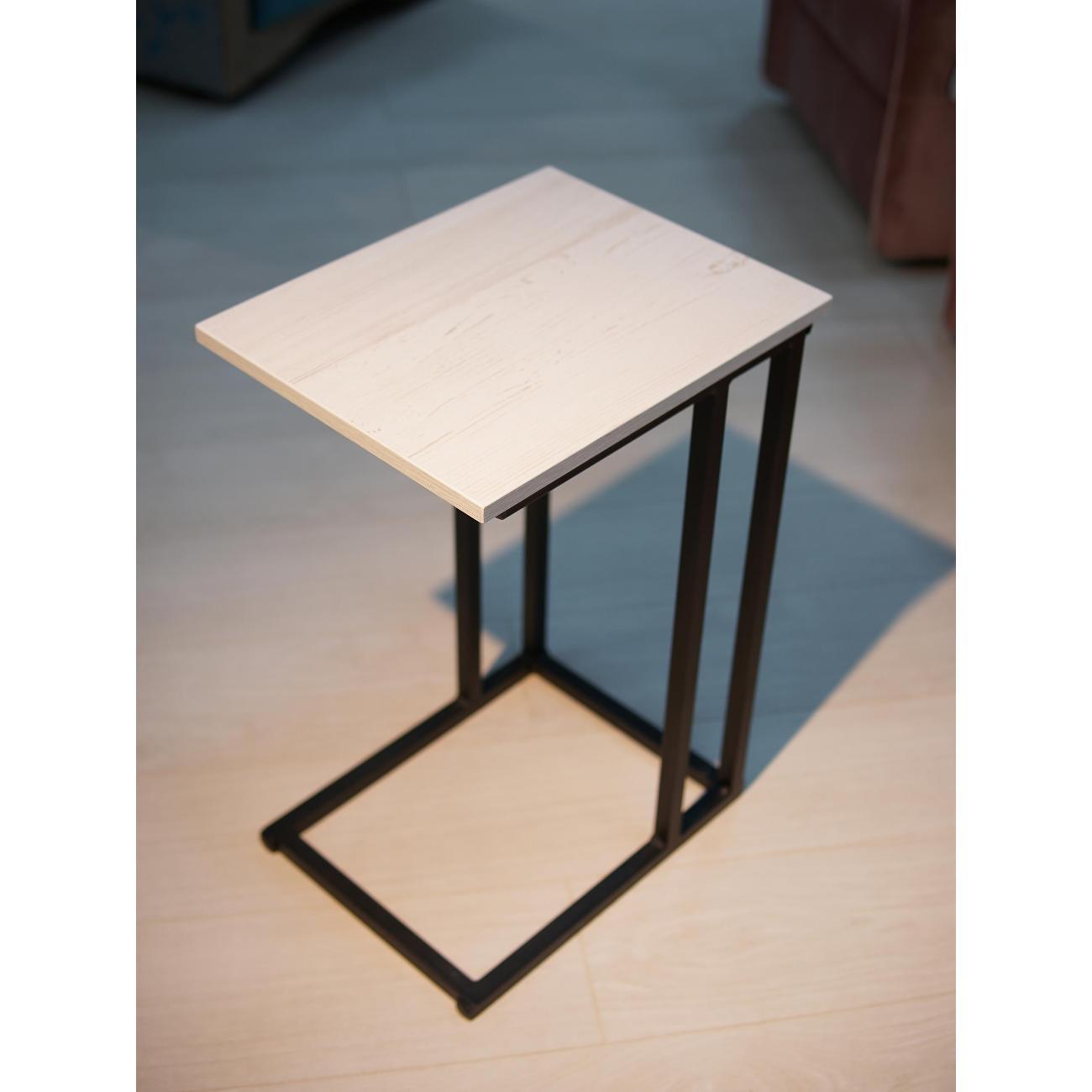 Стол журнальный Frenesie приставной для ноутбука лофт, винтерберг, опоры металл чёрные, 32х40х60 см.