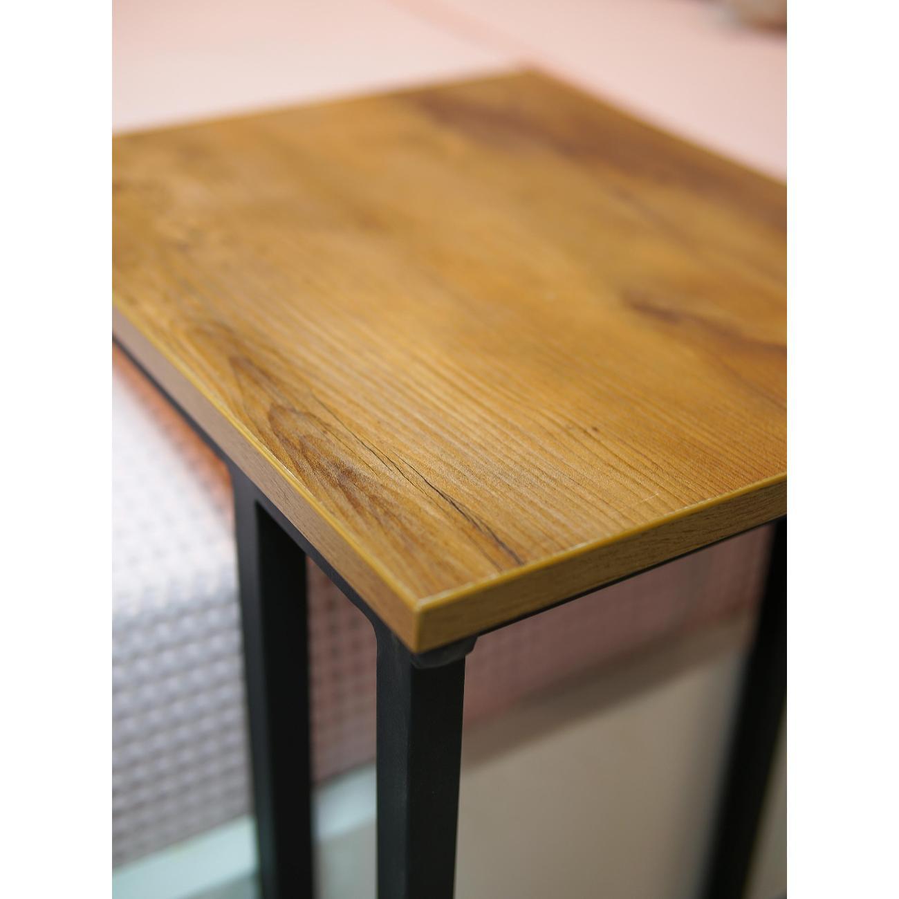 Стол журнальный Frenesie приставной для ноутбука лофт, таксония, опоры металл чёрные, 32х40х60 см.