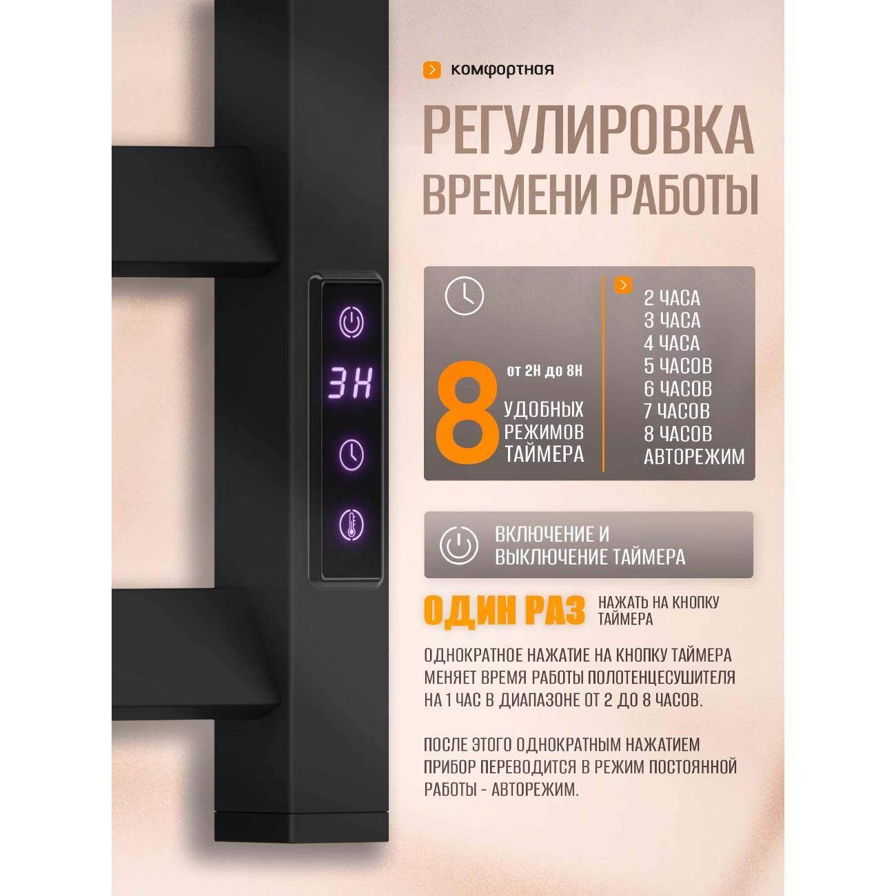 Полотенцесушитель Суховей Глобус GSL64001BM 600x400, черный матовый