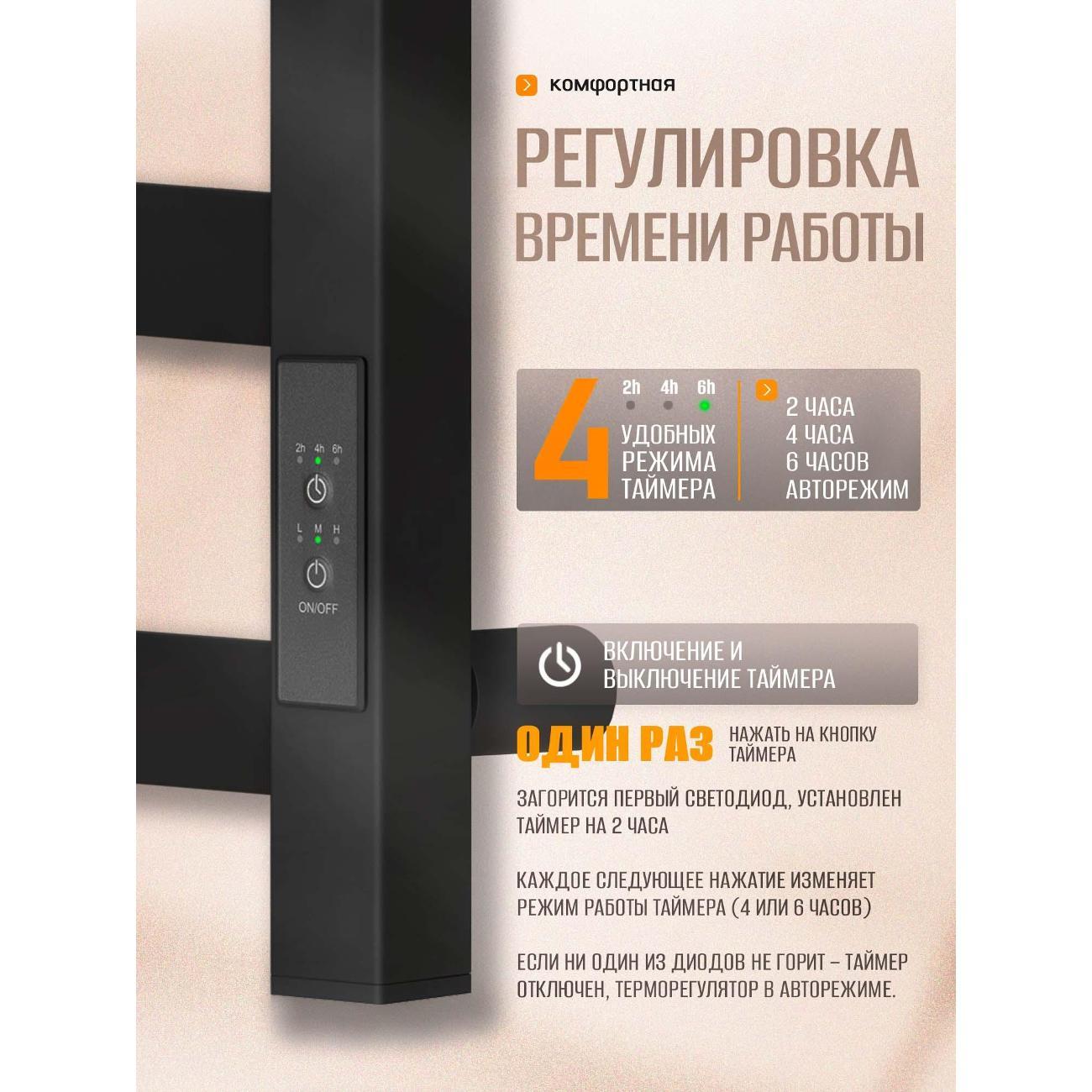 Полотенцесушитель Суховей Триумф TSR64001BM 600x400, черный матовый