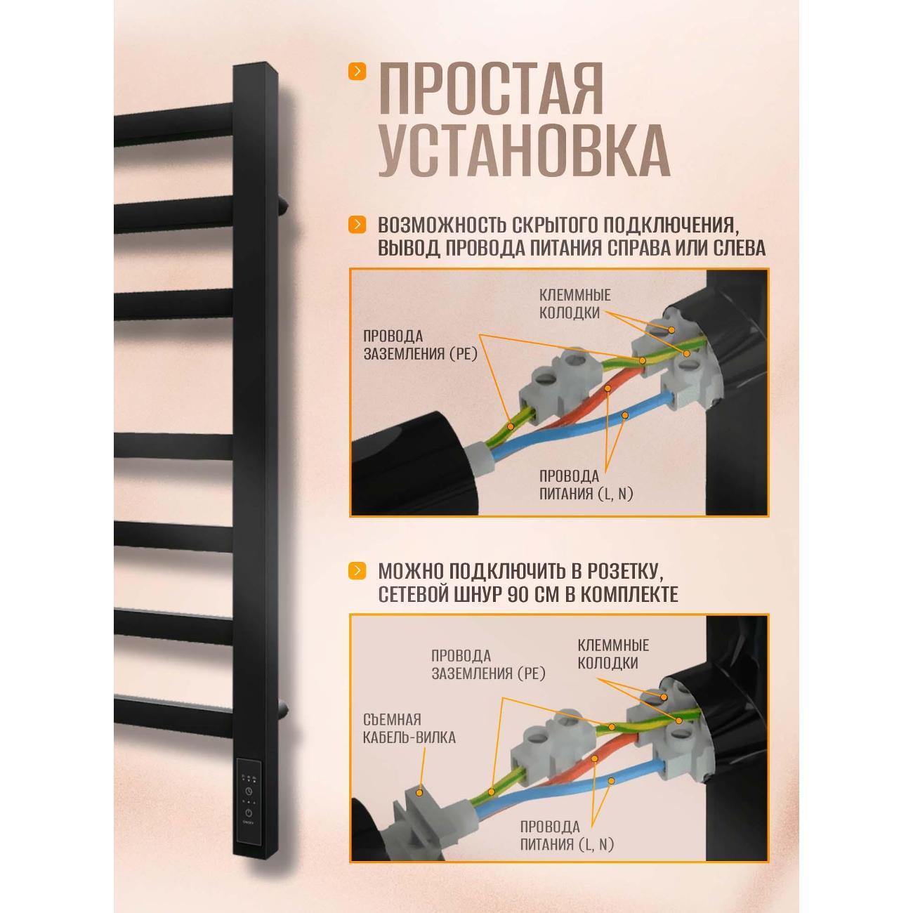 Полотенцесушитель Суховей Атлет AST65001BM 600x500, черный матовый