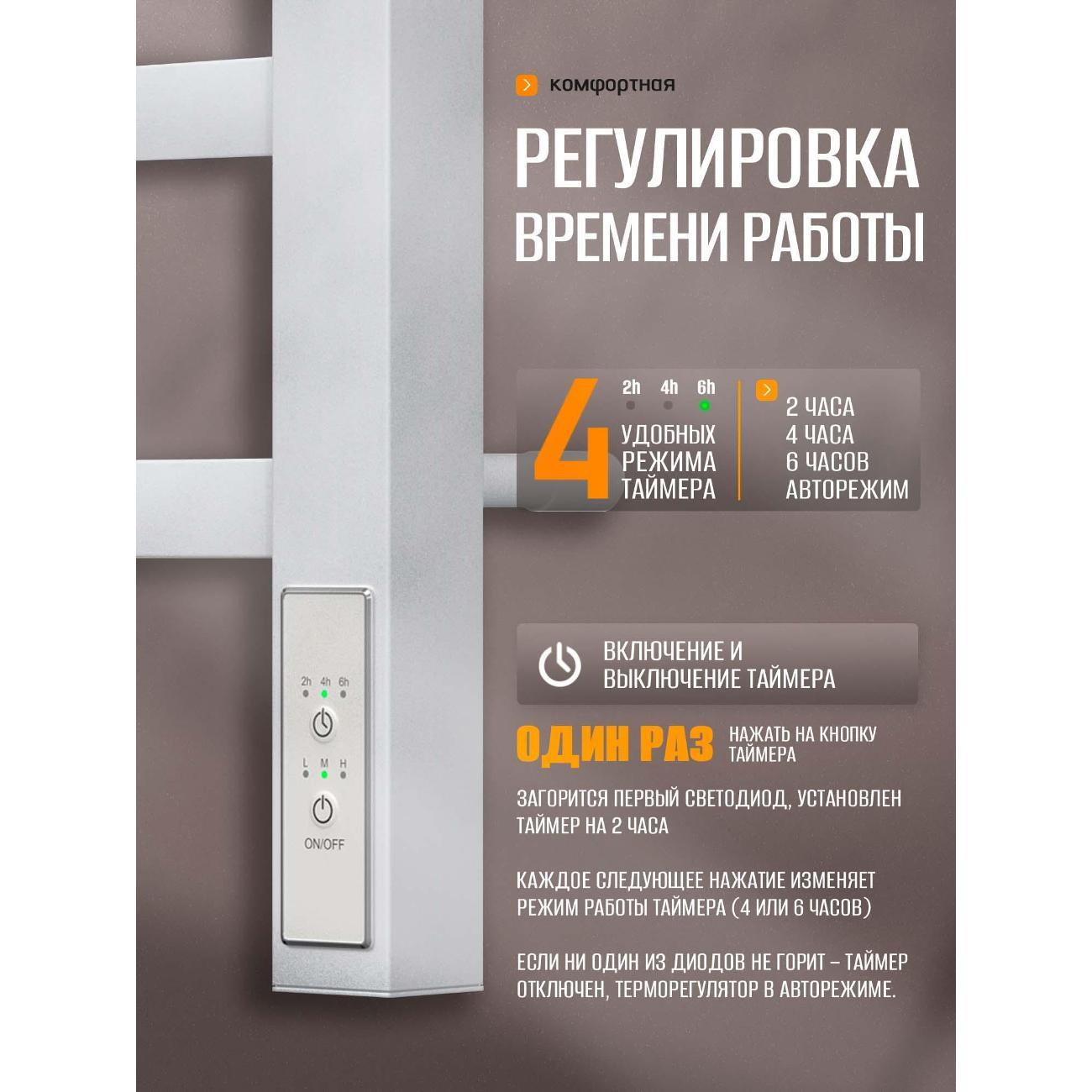 Полотенцесушитель Суховей Атлет AST65001WM 600x500, белый матовый