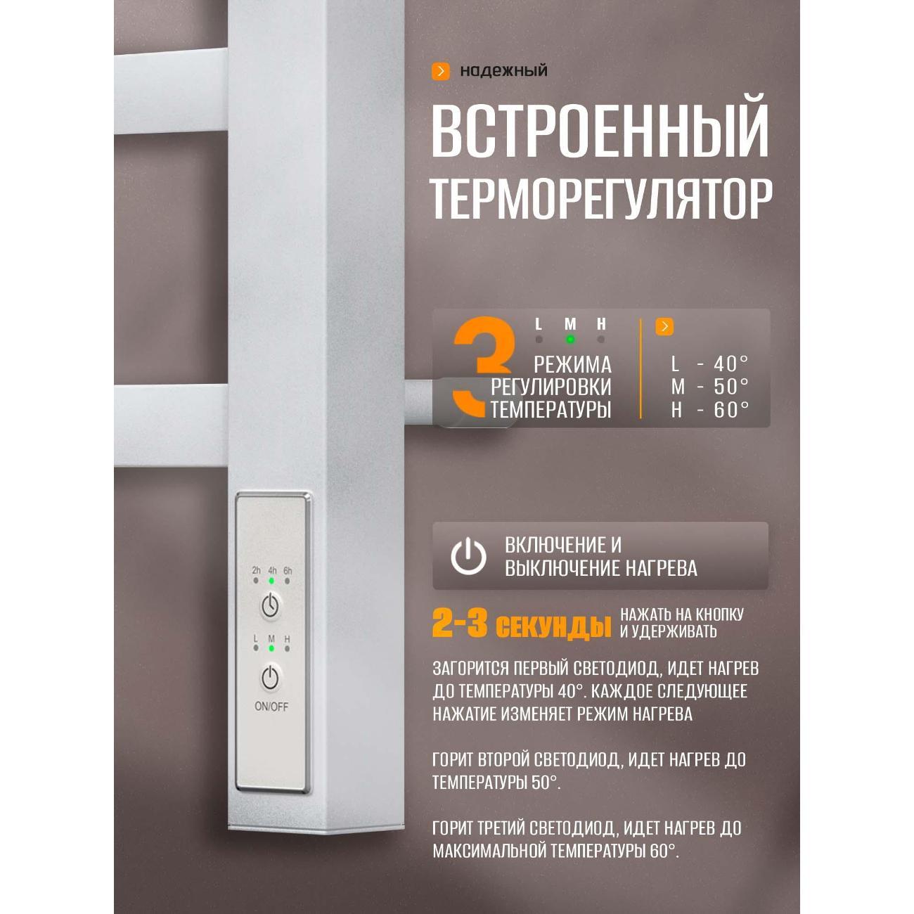 Полотенцесушитель Суховей Атлет AST65001WM 600x500, белый матовый