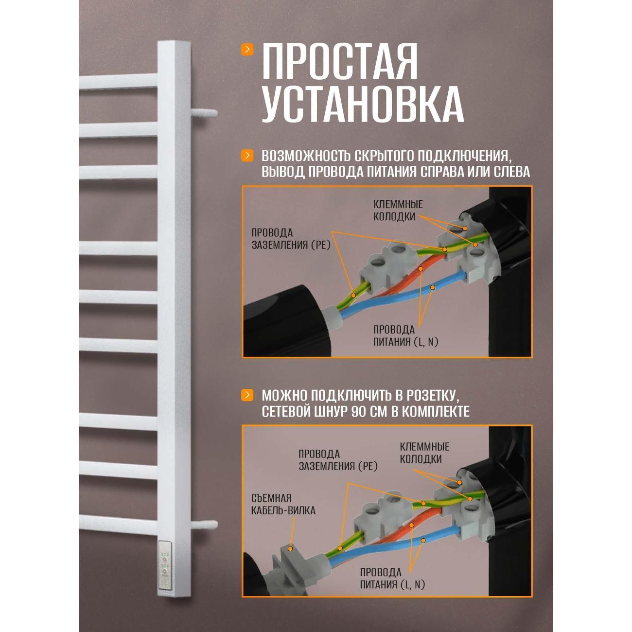 Полотенцесушитель Суховей Атлет AST85001WM 800x500, белый матовый