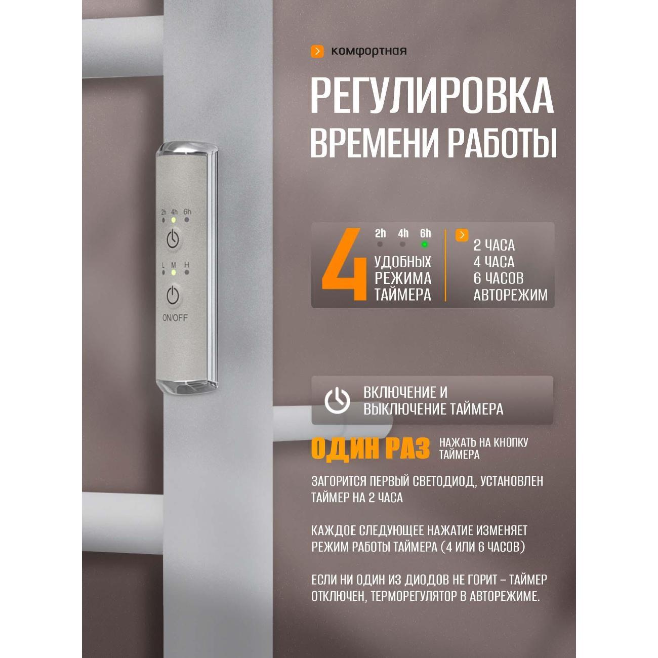Полотенцесушитель Суховей Комфорт CSR64011WM 600x400 с полкой, белый матовый