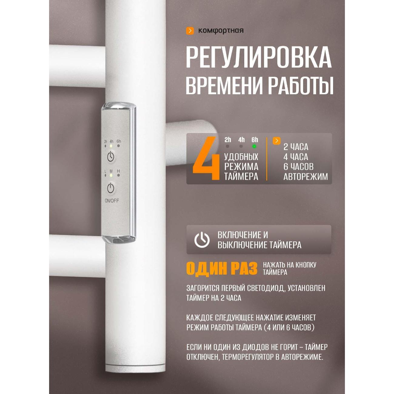 Полотенцесушитель Суховей Стиль SST84001WM 800x400, белый матовый