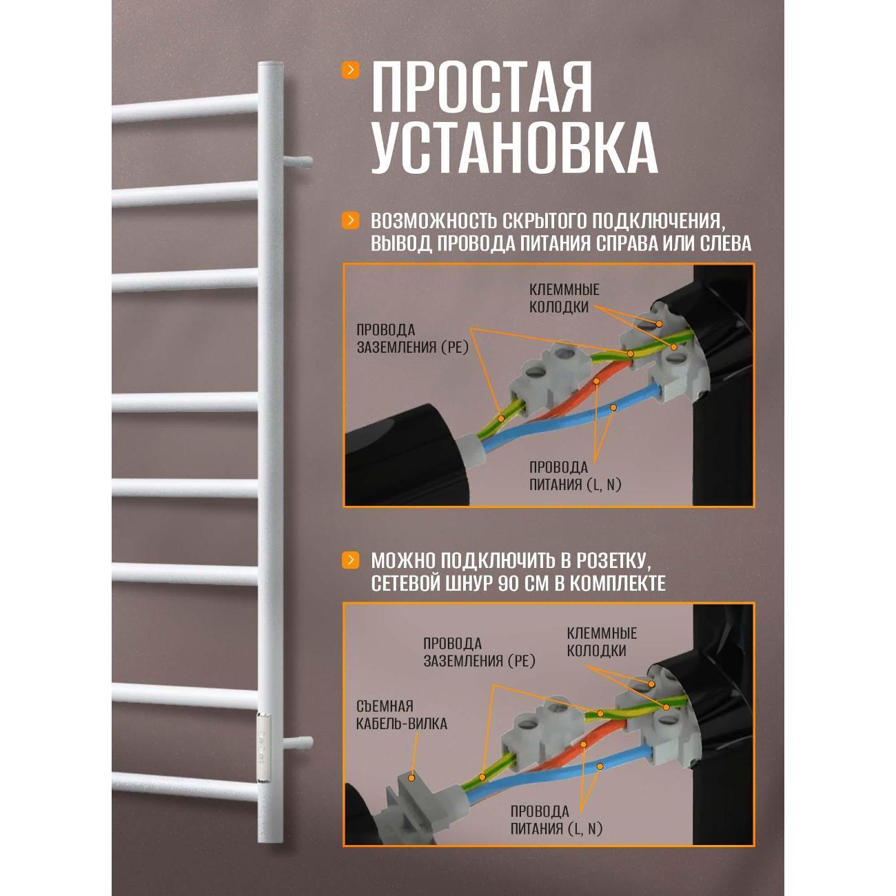 Полотенцесушитель Суховей Стиль SST84001WM 800x400, белый матовый