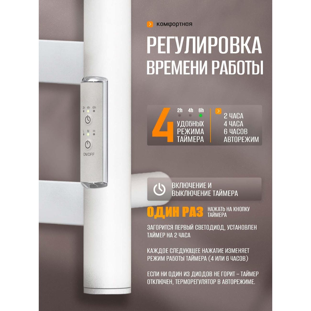 Полотенцесушитель Суховей Уют USM85001WM 800x500, белый матовый