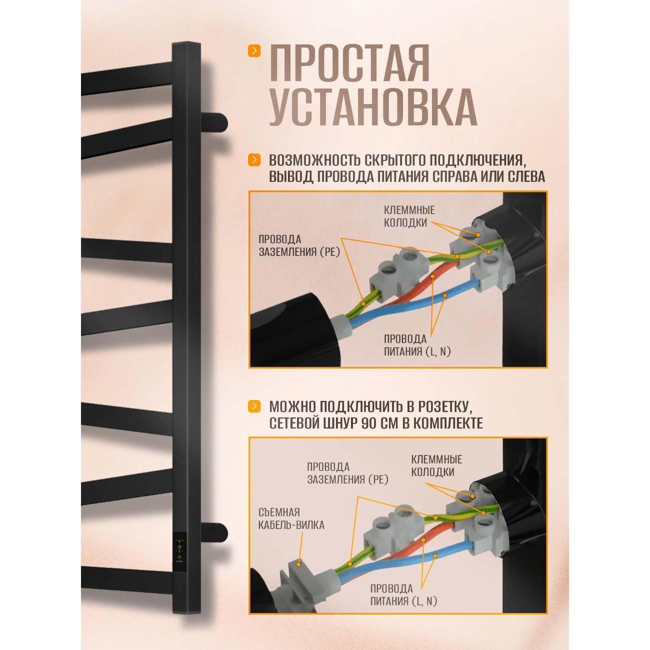 Полотенцесушитель Суховей Гармония GSN85001BM 800x500, черный матовый