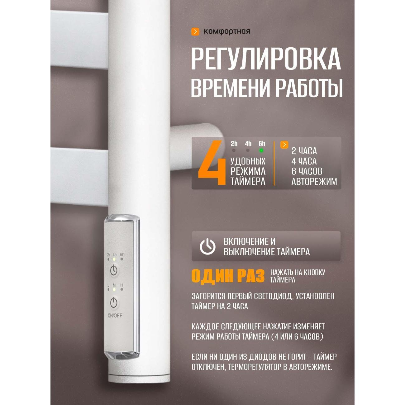 Полотенцесушитель Суховей Соната SSF05001WM 1000x500, белый матовый