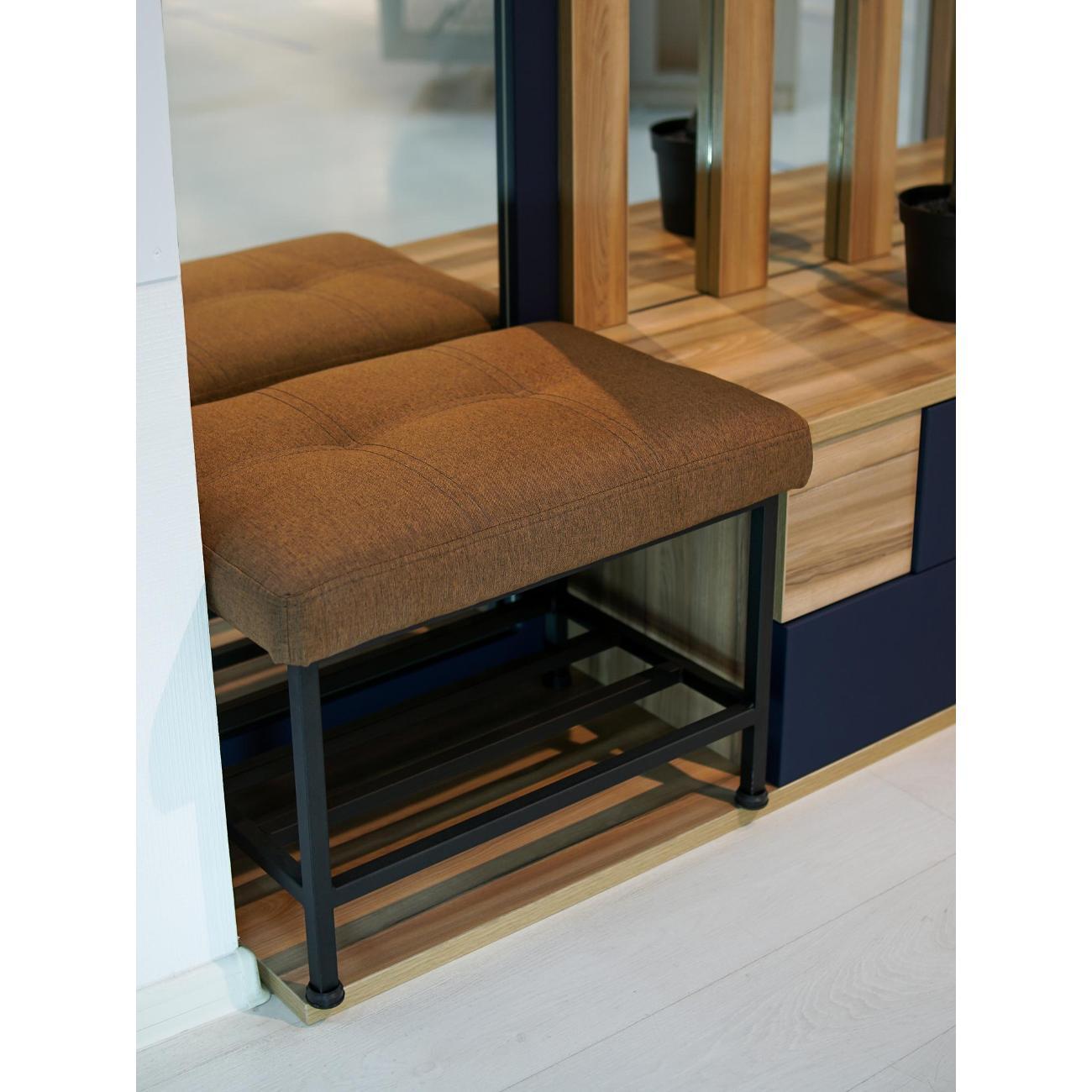 Банкетка Frenesie в прихожую с сиденьем коричневая, 60x40x45 см.