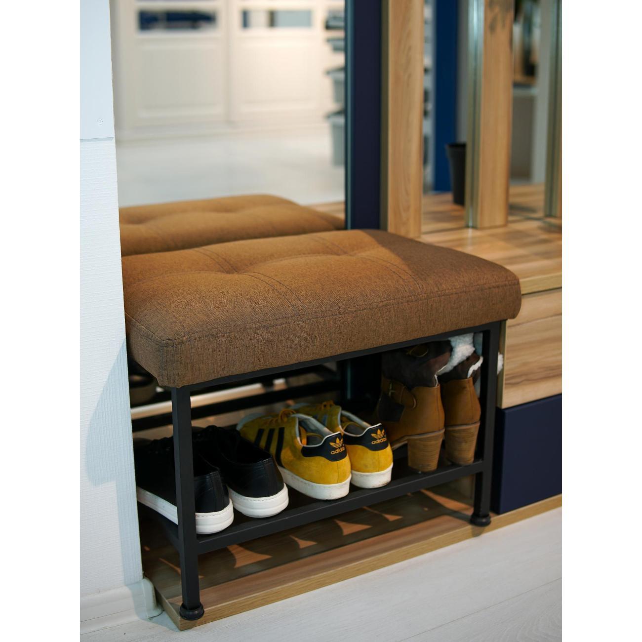 Банкетка Frenesie в прихожую с сиденьем коричневая, 60x40x45 см.